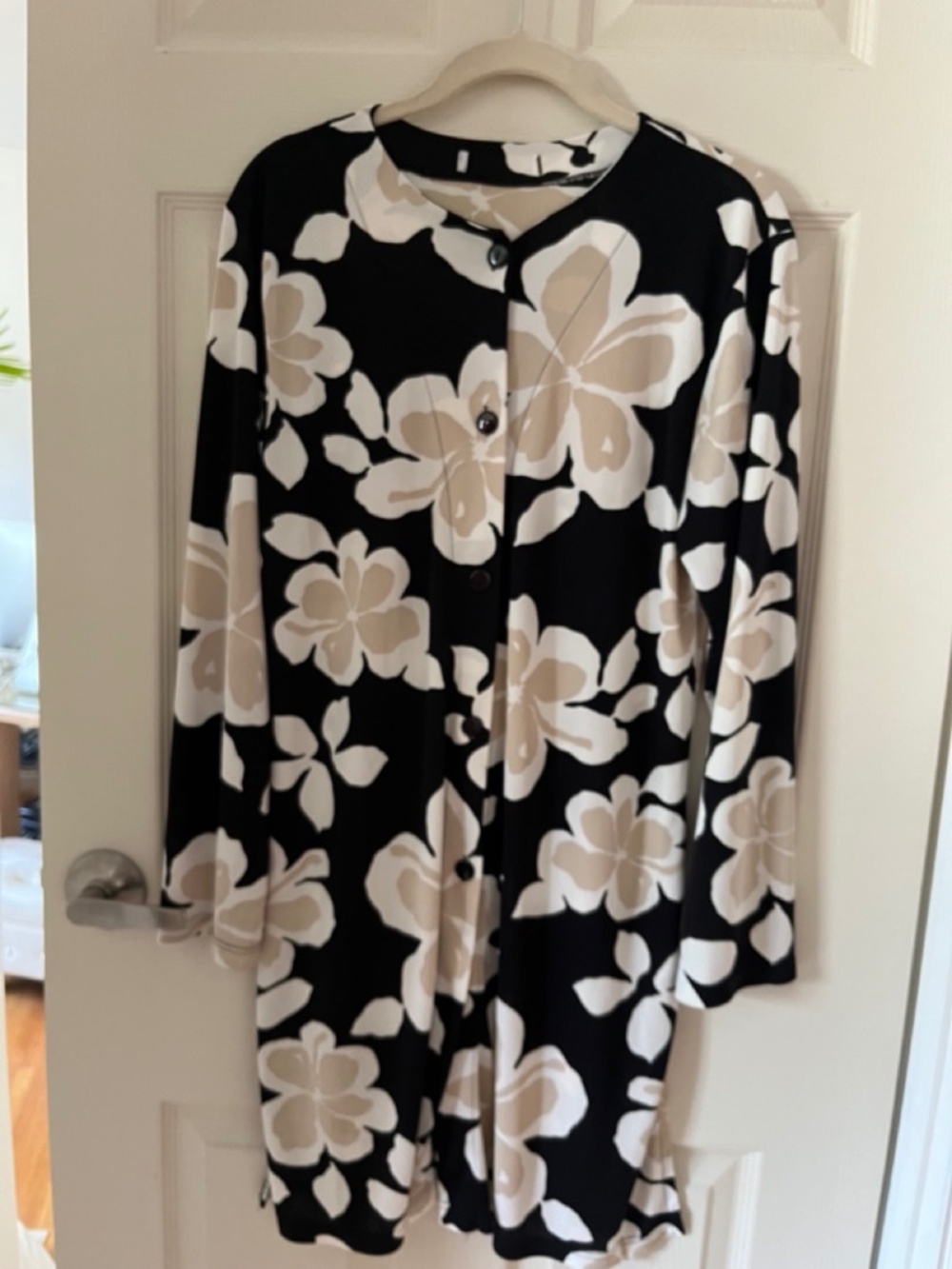 Designer Floral Button-Down Tunic / Dress / Long Cardigan